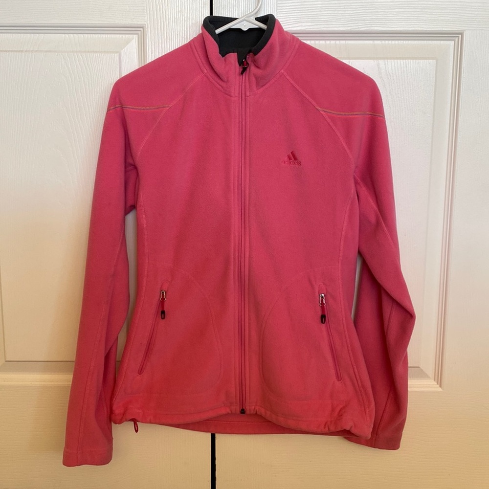 Women’s Adidas Fleece Jacket Coat with adjustable waist Size Small